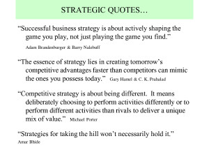 STRATEGIC QUOTES…