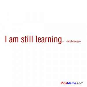 Quotes About Education Am Still Learning Michelangelo picture