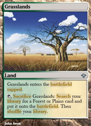 grasslands view at gatherer land grasslands enters the battlefield