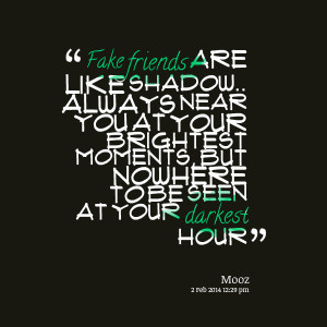 Quotes Picture: fake friends are like shadow always near you at your ...