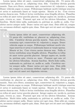 Block quote with big quotation marks