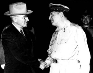 President Harry S Truman meets General Douglas MacArthur, Wake Island ...