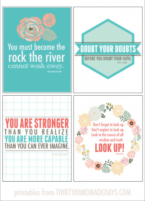 8x10 printable inspirational quotes from Thirty Handmade Days