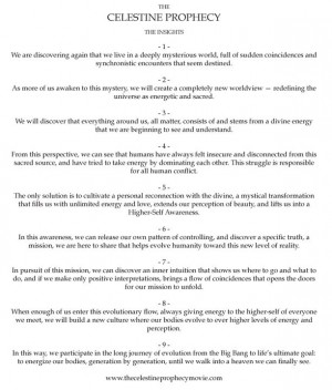 the celestine prophecy. I used to have a copy of this. A great ...