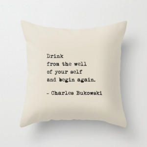 colours, Charles Bukowski DRINK Quote Pillow Cover, Home decor ...