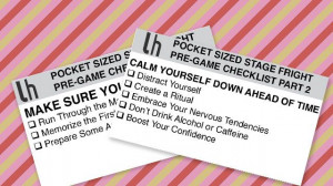 eliminate stage fright with a pre game checklist such a great idea for ...