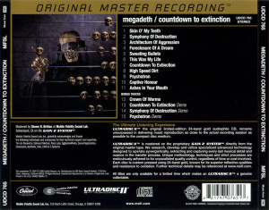 Carátula Trasera de Megadeth - Countdown To Extinction (2004)