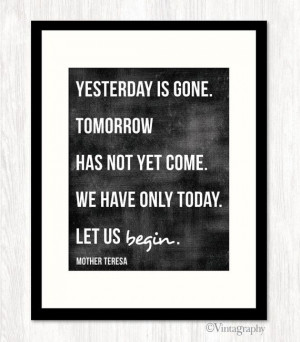 Inspirational Quote Print, Typographic Poster, Mother Teresa Quote, We