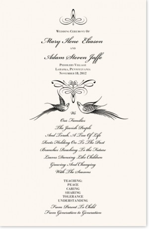 Tree Jewish wedding programwith Tree of Life and explanation of Jewish ...