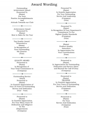 ... in Blog |Comments (0)| Email this | Tags : achievement award wording