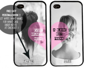 BFF Case / Blonde and Brunette iPho ne 4 Case Best Friends iPhone 5 ...