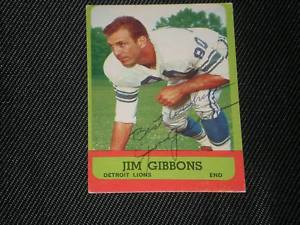 JIM GIBBONS 1963 TOPPS SIGNED AUTOGRAPH CARD 30 LIONS