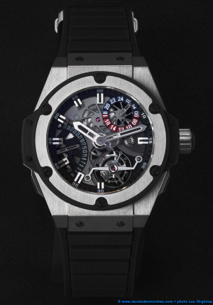 The Hublot Zirconium King Power Tourbillon GMT watch