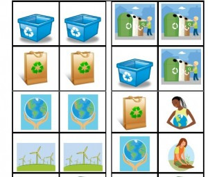 Earth Day Recycling Domino Game and Board Game Cards