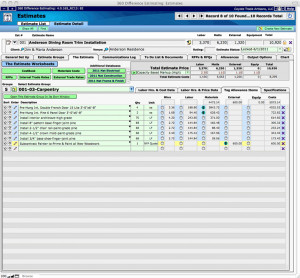 The Estimate Worksheet: Tag Allowances View