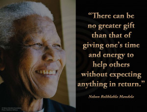 ... to help others without expecting anything in return.