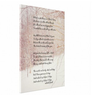 Robert Frost quote Winter poem canvas art Snow poetry gallery wrap ...