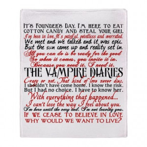 Damon Gifts > Damon Living Room > Vampire Diaries Quotes Throw Blanket