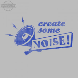 Create some noise shirt saying blue typography with megaphone graphic ...