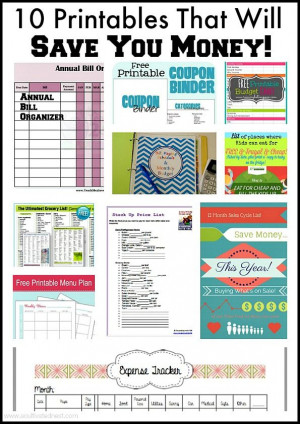 10 Printables That Will Save You Money! Being organized with paying ...