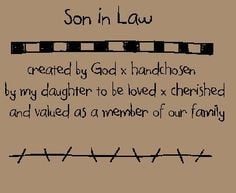 Funny Son In Law Quotes | ... and Sayings - Son In Law Stitchery E ...