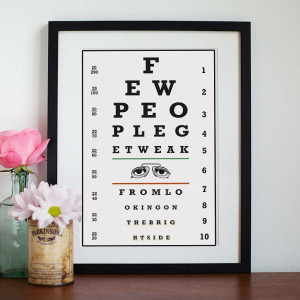 Motivational Quote Eye Chart Print
