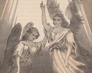 Angels Transcend Into Light Antique Vintage Art Print Gothic