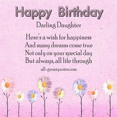 GOT TO BE THE BEST COLLECTION OF - BIRTHDAY WISHES For Your DAUGHTERS ...