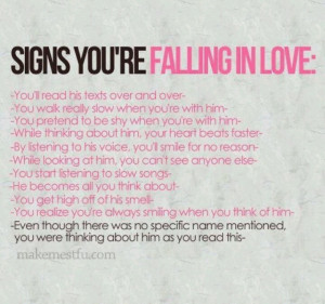Signs your falling inlove