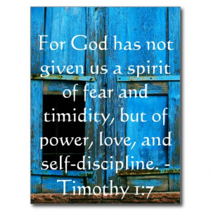Bible Verse About Courage - Timothy 1:7 Post Card