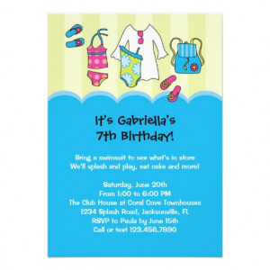 Girls Birthday Pool Party Invitation from Zazzle.com