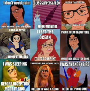 Hipster Disney Princesses with Attitude
