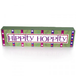 Easter Quote Blocks Funny Bunny Hippity Hoppity Set of 2