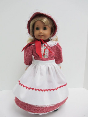 Piece Pioneer Dress with Bonnet and Apron for Mattel American Girl ...