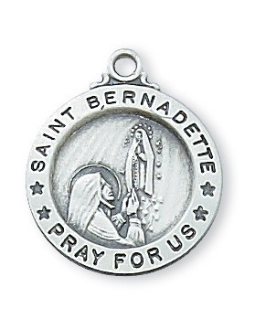 St. Bernadette Medal - Smaller - Silver