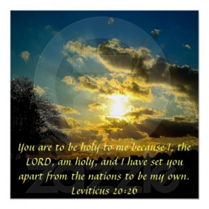 Leviticus 20:26 sunrise bible verse poster