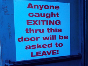 photo gallery: funny signs - exiting doors