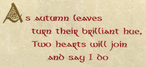 ... brilliant hue two in love will say I do - Fall Harvest Wedding Quote