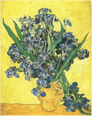 Vincent van Gogh's Still Life: Vase with Irises Against a Yellow ...