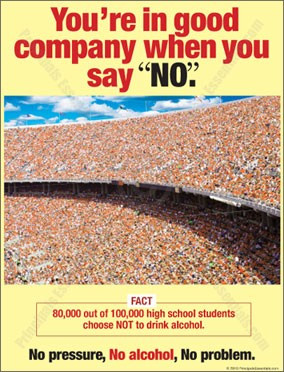 80,000 out of 100,000 high school students choose NOT to drink alcohol ...
