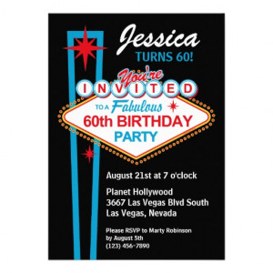 Las Vegas 60th Birthday Party Invitation