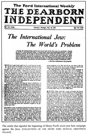 Henry Ford's Newspaper 'Dearborn Independent' Runs Articles on Jewish ...