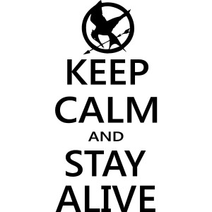 vinyl sayings keep calm and stay alive hunger games mocking jay wall ...