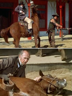 Blazing saddles - punching the poor horse out