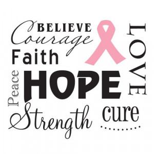 Love Hope Courage Strength Breast Cancer Wall Decal