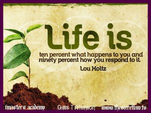 Life Is Ten Percent Inspirational Quote by Lou Holtz Facebook Timeline