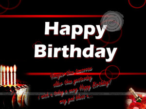 ... Gallery: Happy Birthday Quotes In Black Background And The Red Words