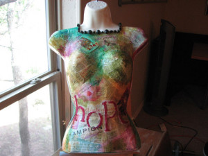 ... on Mannequin form Bible pages, inspirational quotes and bright colors