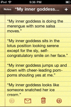... The “inner goddess” quotes are comedic gold.fifty shades of irony