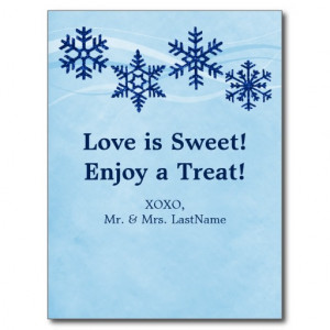 Winter Snowflakes Candy Buffet Dessert Table Cards Postcard